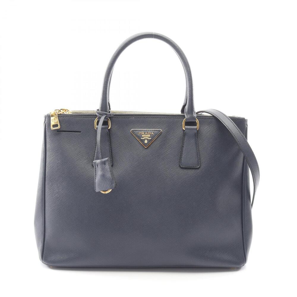 Prada Saffiano Lux Galleria Leather Navy 2Way Shoulder Bag Blue